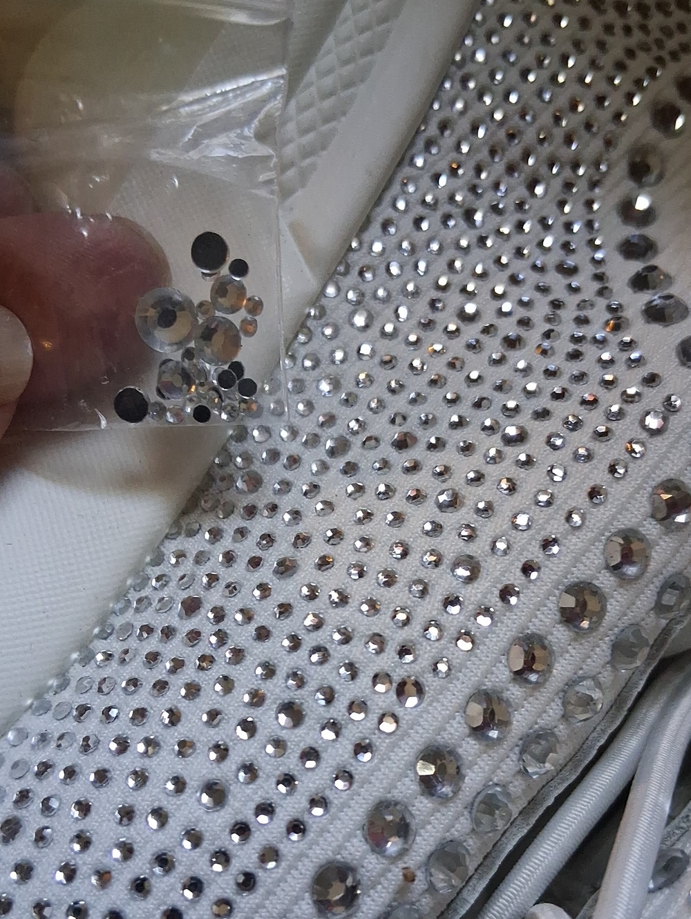 Steve Madden White Rhinestone Sneakers - Picture 8 of 9